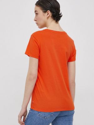 Koszulka bawełniana Levi's pomarańczowa