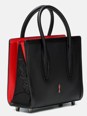 Δερμάτινη τσάντα shopper Christian Louboutin μαύρο