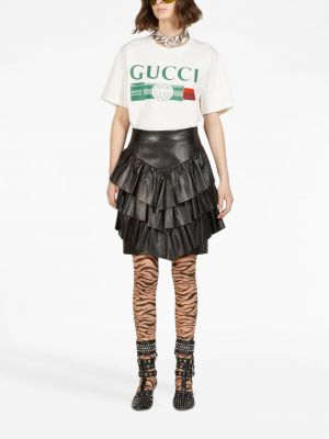 Kokvilnas t-krekls ar apdruku Gucci balts