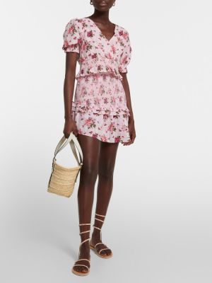 Pamučna mini suknja s cvjetnim printom Loveshackfancy