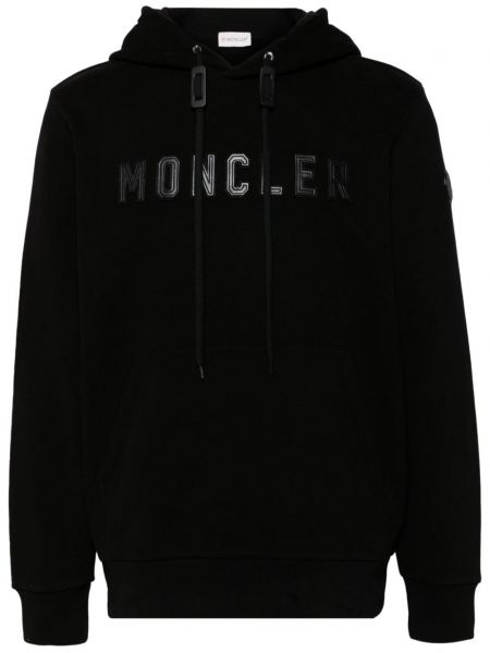 Βαμβακερός φούτερ με κουκούλα Moncler μαύρο