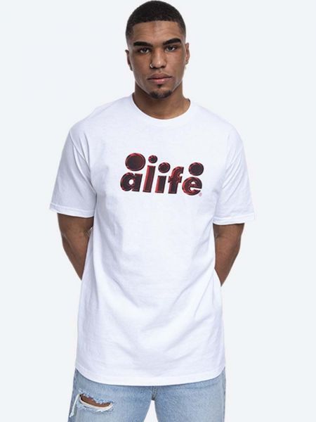 Bílé bavlněné tričko Alife