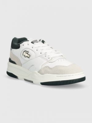 Sneakersy skórzane z siateczką Lacoste białe