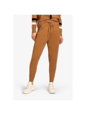 Трикотажные спортивные штаны с карманами Apart коричневые