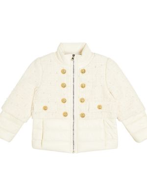 Tweed jakke for jenter Balmain Kids hvit