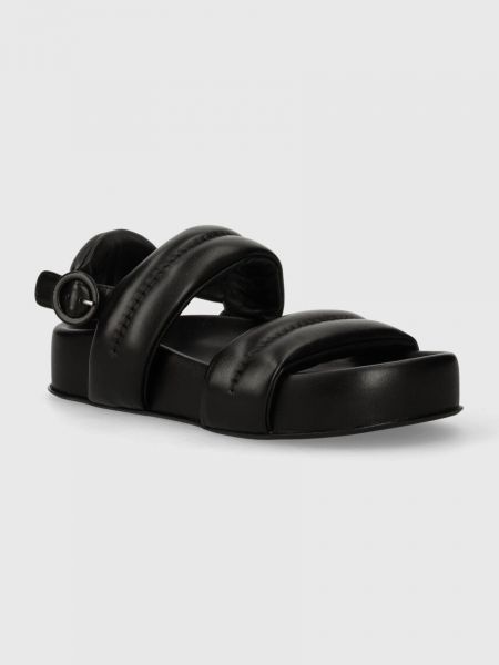 Kožne sandale s platformom Agl crna