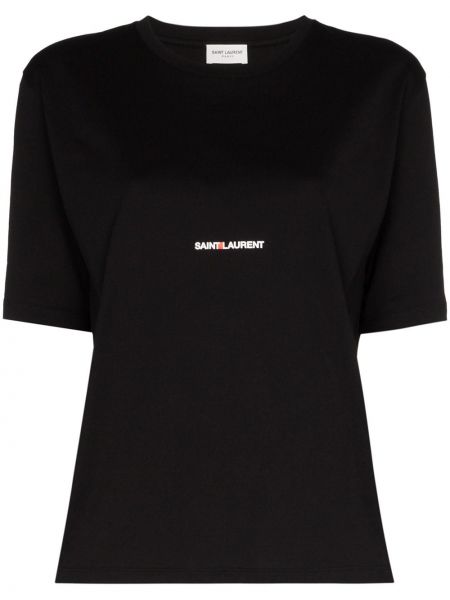 T-shirt di cotone Saint Laurent nero