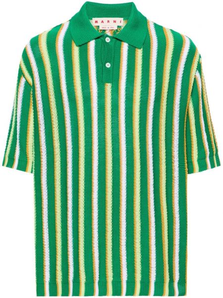 Поло тениска на райета Marni зелено