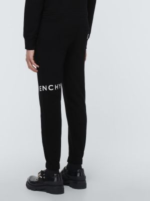 Pantaloni sport din bumbac din jerseu Givenchy negru