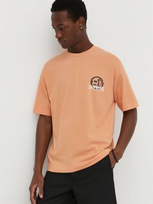 Бавовняна футболка з принтом Drykorn помаранчева