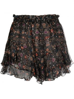 Shorts di jeans a fiori Isabel Marant nero