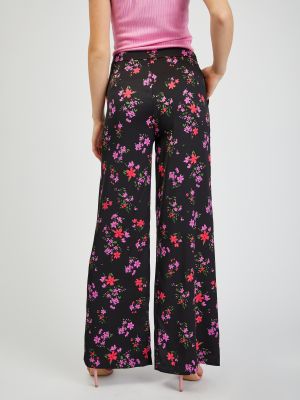 Květinové kalhoty Orsay černé