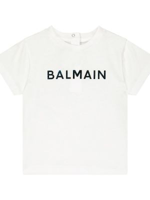 Bomull t-skjorte for jenter Balmain Kids blå