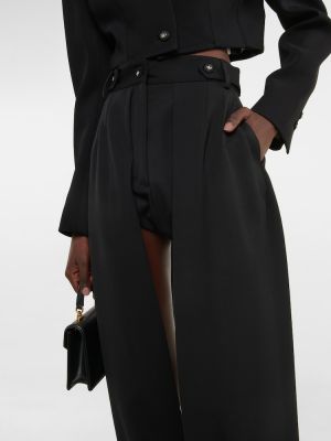 Vlnené rovné nohavice Dolce&gabbana čierna