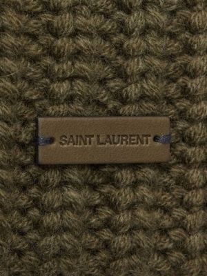 Czapka z kaszmiru Saint Laurent zielona