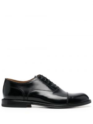 Pantofi oxford cu șireturi din piele din dantelă Cenere Gb negru