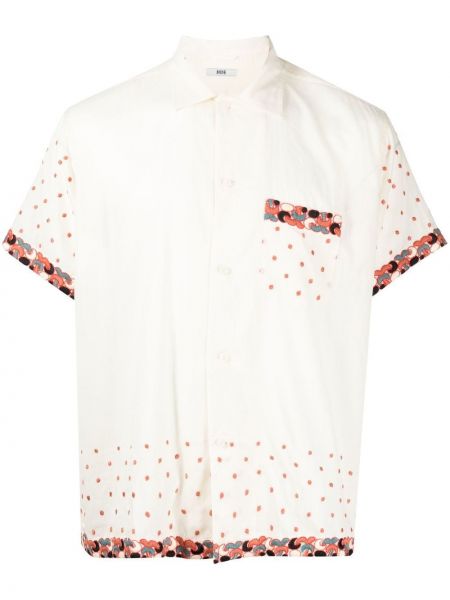 Βαμβακερό πουκάμισο με κέντημα Bode λευκό