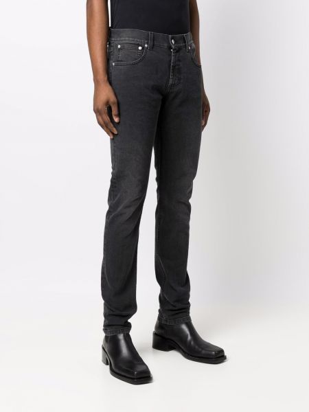 Skinny džíny s výšivkou Alexander Mcqueen černé