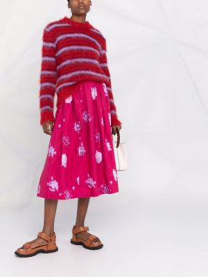 Falda de cintura alta con estampado abstracto Marni rosa
