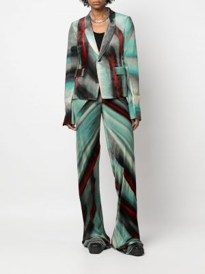 Bavlněné sako s potiskem s abstraktním vzorem Rick Owens zelené
