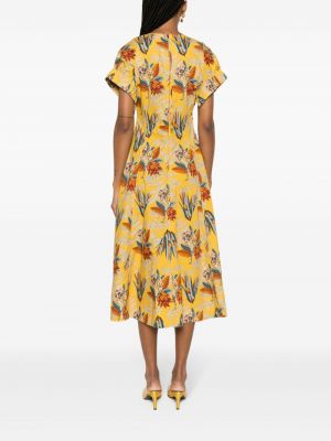 Robe longue à fleurs à imprimé Ulla Johnson jaune