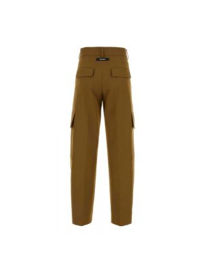 Pantalones rectos de algodón Palm Angels marrón
