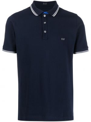 Siuvinėtas polo marškinėliai Fay mėlyna