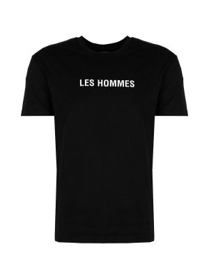 Tričko s potiskem s krátkými rukávy Les Hommes černé