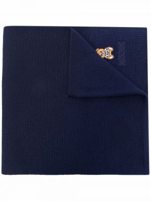 Bufanda con bordado Moschino azul