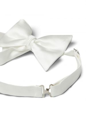 Cravate avec noeuds en satin Brunello Cucinelli blanc