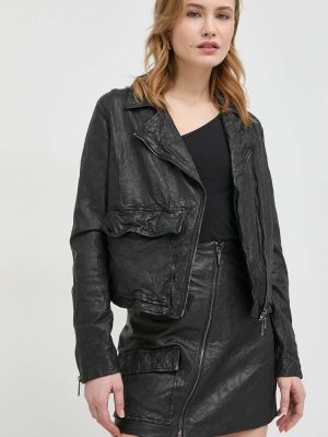 Usnjena jakna Armani Exchange črna