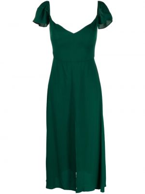 Миди рокля с v-образно деколте Reformation зелено