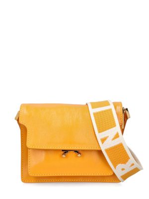 Kožená kabelka Marni oranžová