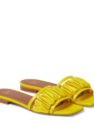 Кожени сатенени ниски обувки Malone Souliers жълто