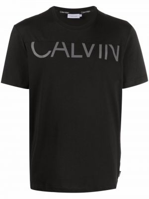 Camiseta con estampado Calvin Klein negro