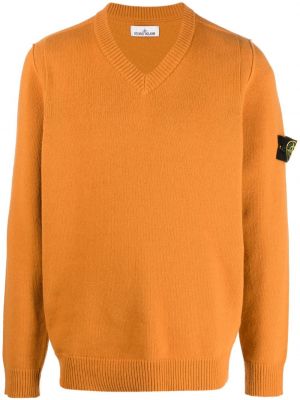 Плетен пуловер Stone Island оранжево