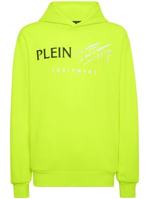 Bluza z kapturem z nadrukiem Plein Sport zielona