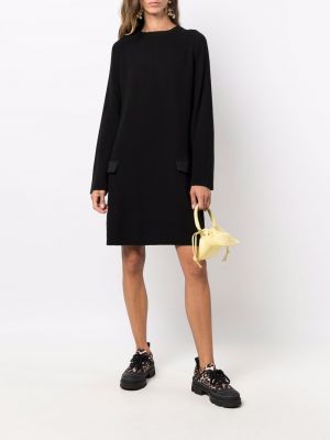 Mini vestido de punto de franela Semicouture negro