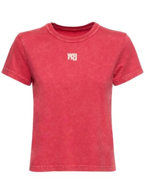 Camiseta de algodón de tela jersey Alexander Wang rojo
