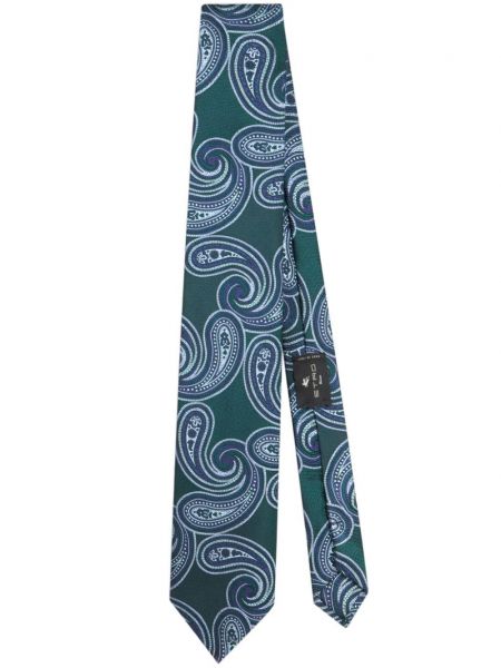 Žakárová hedvábná kravata s paisley potiskem Etro