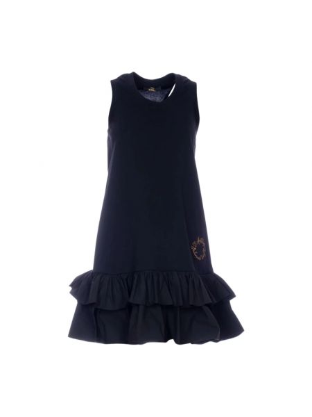 Sukienka mini bez rękawów bawełniana z okrągłym dekoltem Twinset czarna