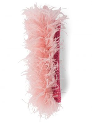 Κασκόλ κασμίρ με φτερά Miu Miu ροζ