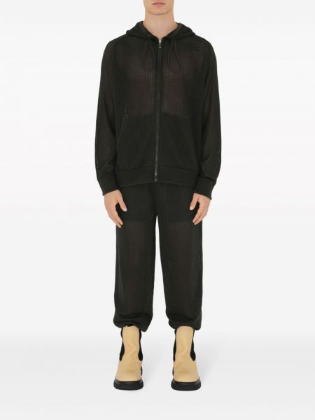 Mesh hoodie mit reißverschluss Burberry schwarz
