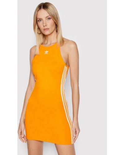 Slim fit šaty Adidas oranžové