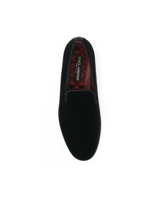 Aksamitne loafers Dolce And Gabbana czarne