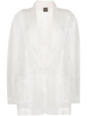 Прозрачен копринен блейзър Atu Body Couture бяло