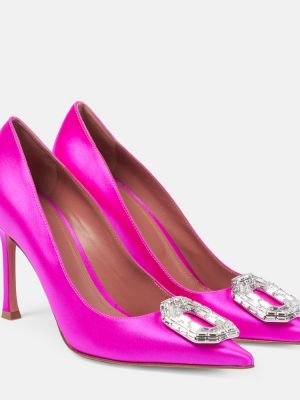 Satin pumps Amina Muaddi pink