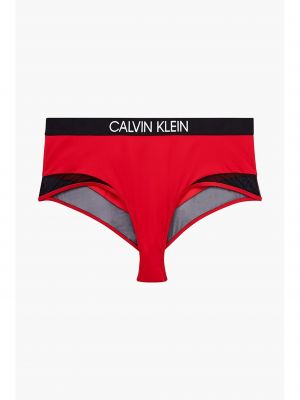 Bikini z wysokim stanem Calvin Klein, czerwony