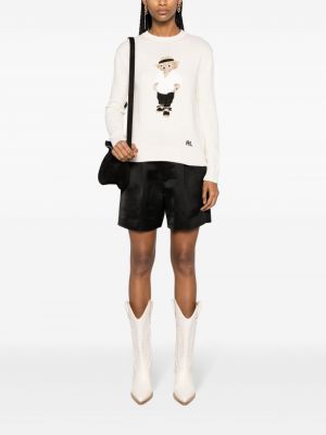 Shorts brodeés en satin Ralph Lauren Collection noir