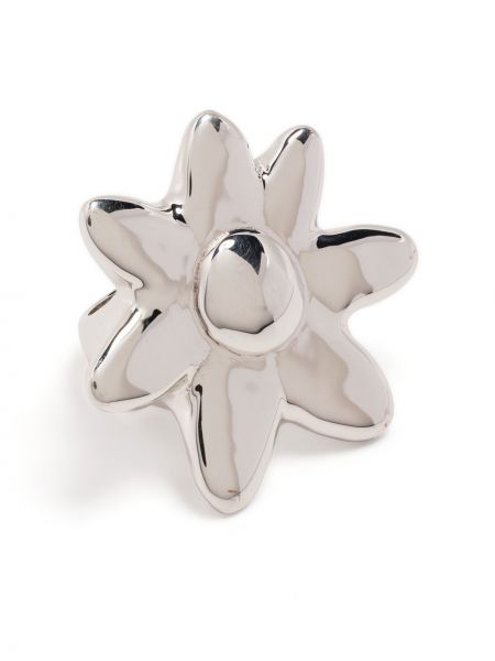 Prstan s cvetličnim vzorcem Ambush srebrna